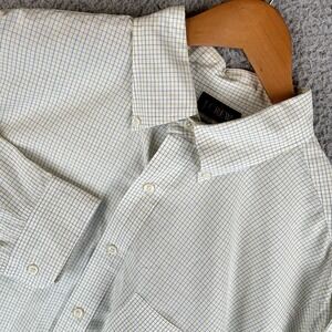 Vintage J Crew Oarsman Shirt Mens 16.5 -34/35 White Yellow Blue Oxford Button